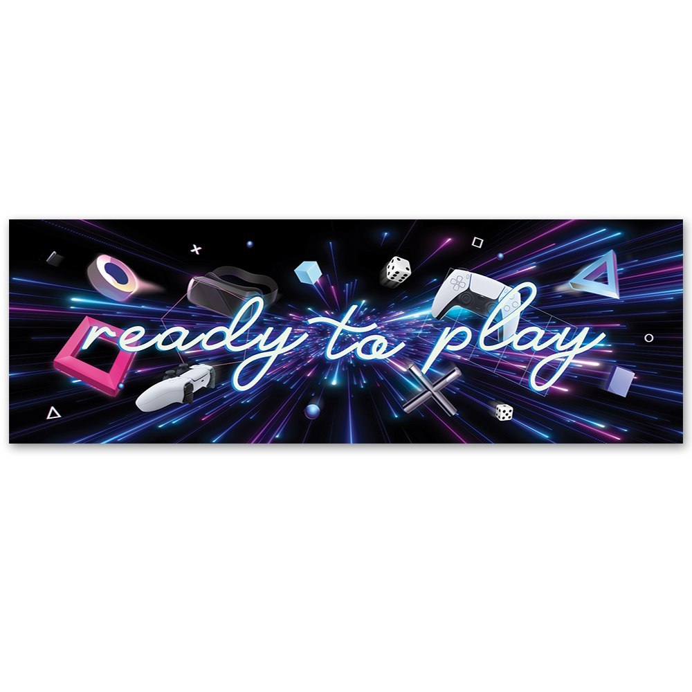 Emaga Obraz na płótnie, Napis ready to play - 120x40